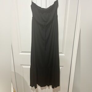 LOFT Strapless Ruffle Detail Maxi Dress